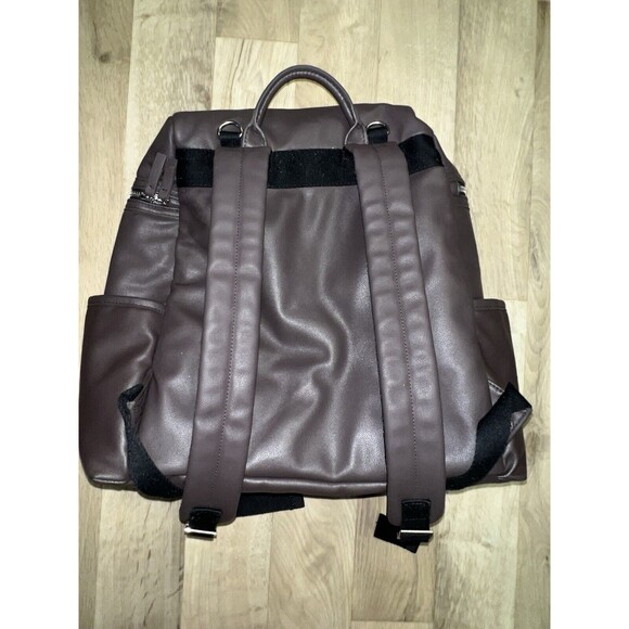 Skip Hop Flatiron Vegan Leather Diaper Backpack Bag in Raisin - Picture 2 of 5